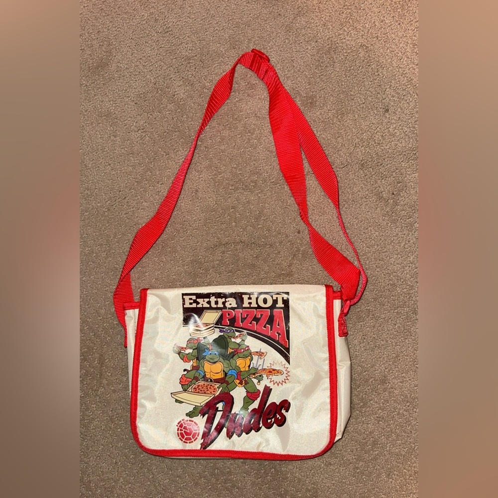 Vintage Red and White TMNT Teenage Mutant Ninja Turtles Satchel Bag